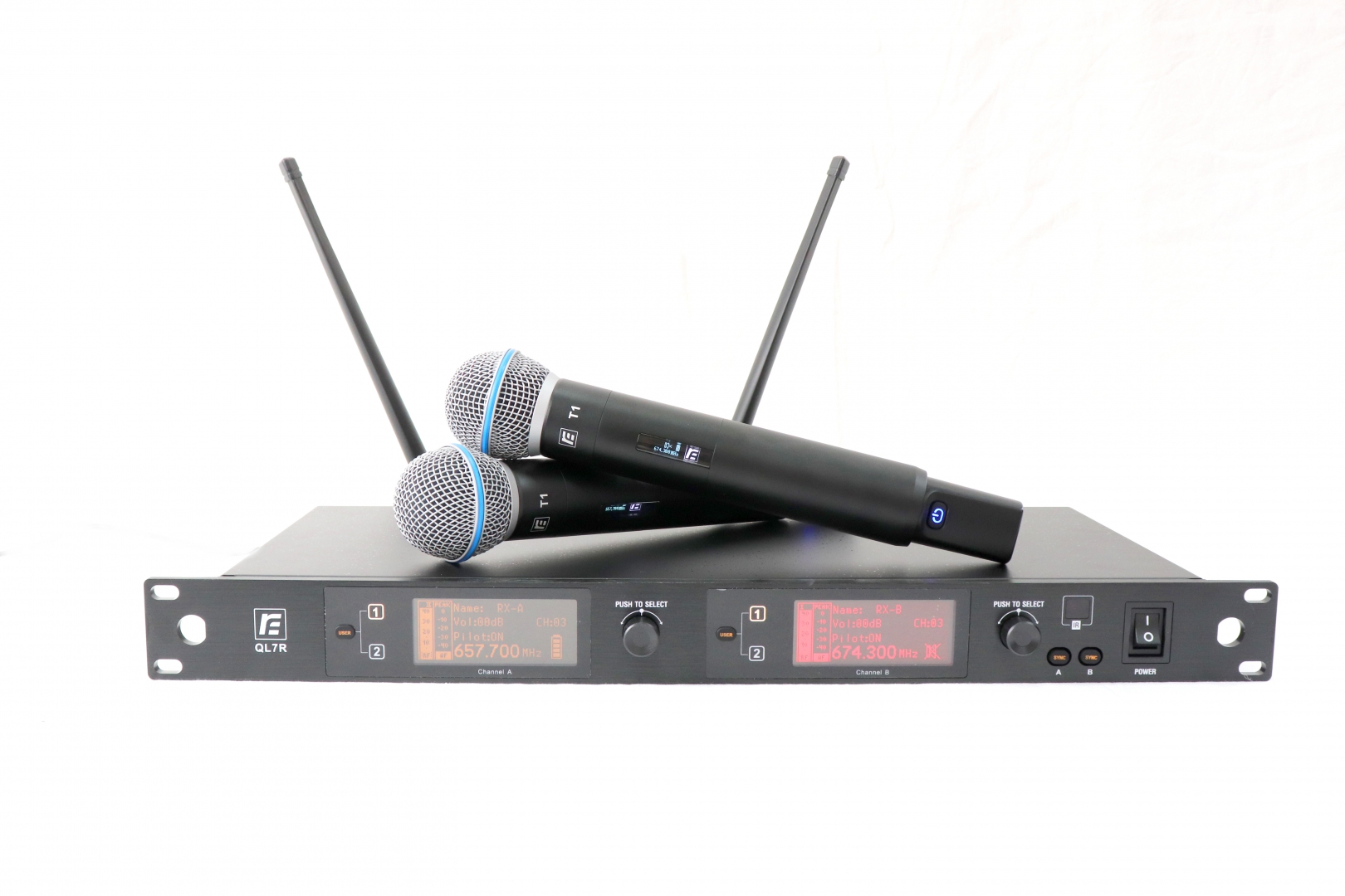 RFIntell QL7R/T1-A 651,800-683,400 МГц 2-канальная радиосистема с 2-мя ручными микрофонами в Яшкино
